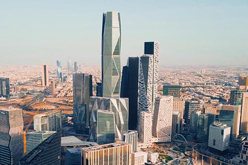 The iconic skyline of King Abdullah Financial District (KAFD) showcases its architectural marvels, including Tower 1.15—symbolizing Riyadh’s vision for a world-class financial and business hub.